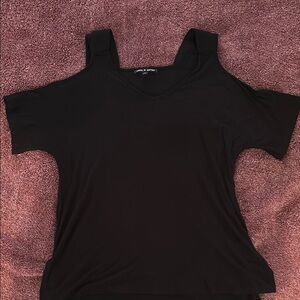 Black Cold Shoulder Top